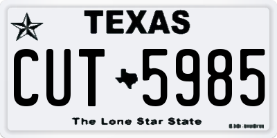 TX license plate CUT5985