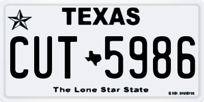 TX license plate CUT5986