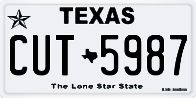 TX license plate CUT5987