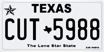 TX license plate CUT5988