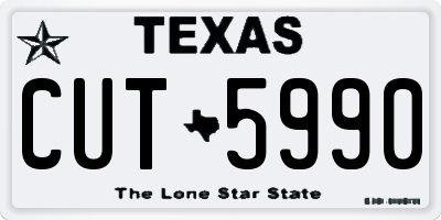TX license plate CUT5990