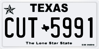 TX license plate CUT5991