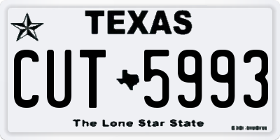 TX license plate CUT5993