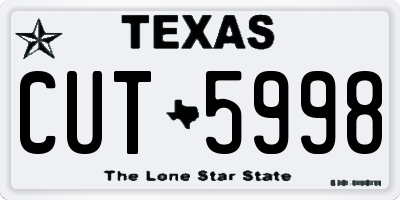 TX license plate CUT5998