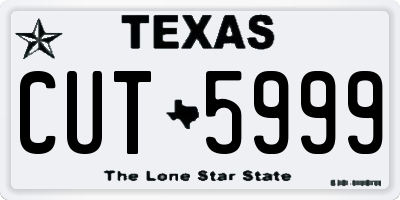 TX license plate CUT5999
