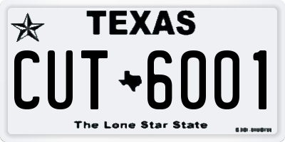 TX license plate CUT6001
