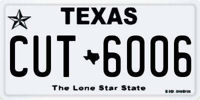 TX license plate CUT6006