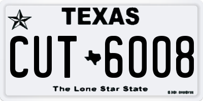 TX license plate CUT6008