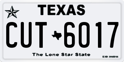 TX license plate CUT6017