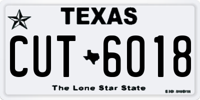 TX license plate CUT6018