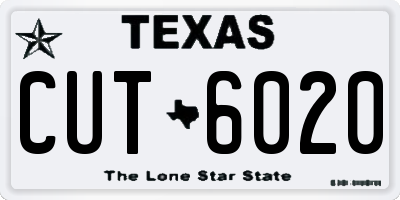 TX license plate CUT6020