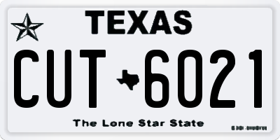 TX license plate CUT6021