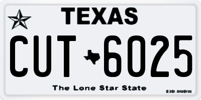 TX license plate CUT6025