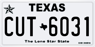 TX license plate CUT6031