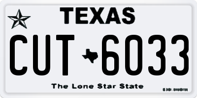 TX license plate CUT6033