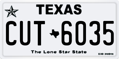 TX license plate CUT6035