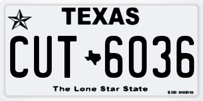 TX license plate CUT6036