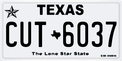 TX license plate CUT6037