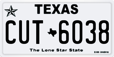 TX license plate CUT6038