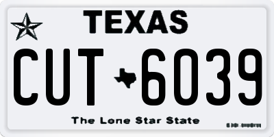 TX license plate CUT6039
