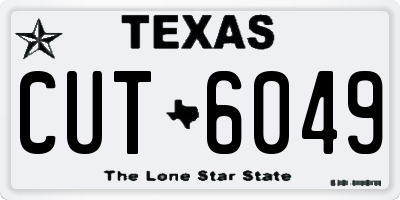 TX license plate CUT6049