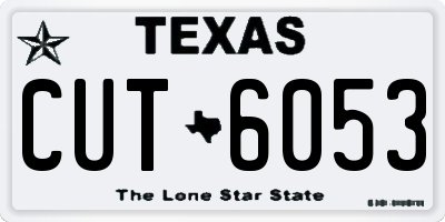 TX license plate CUT6053