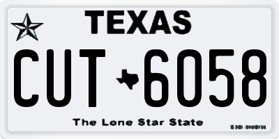 TX license plate CUT6058