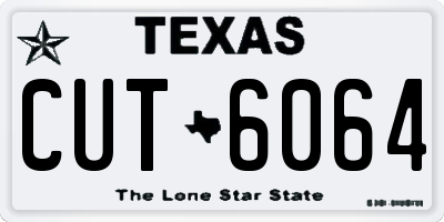 TX license plate CUT6064