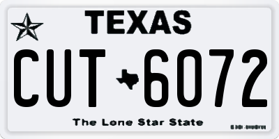 TX license plate CUT6072