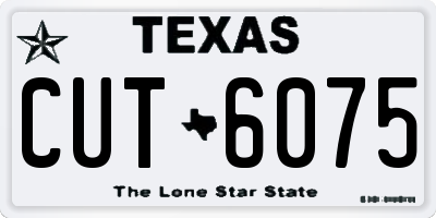 TX license plate CUT6075