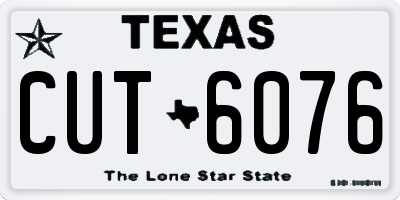 TX license plate CUT6076