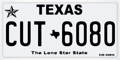 TX license plate CUT6080