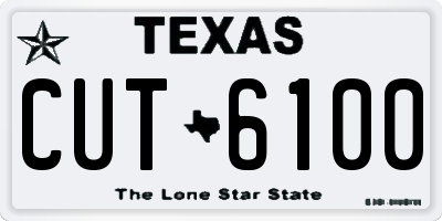 TX license plate CUT6100