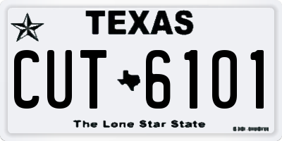 TX license plate CUT6101