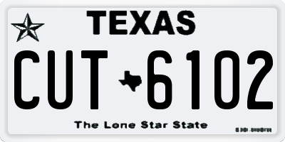TX license plate CUT6102