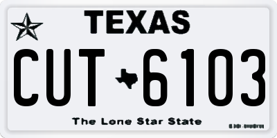TX license plate CUT6103