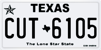 TX license plate CUT6105