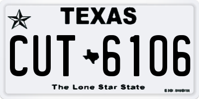TX license plate CUT6106