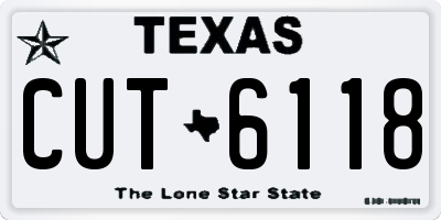 TX license plate CUT6118