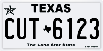 TX license plate CUT6123