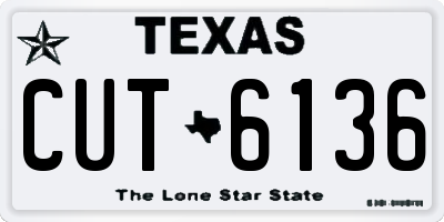 TX license plate CUT6136