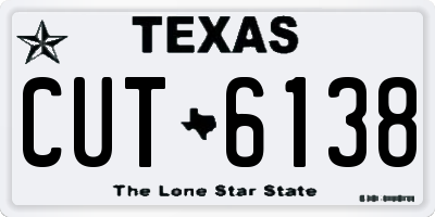 TX license plate CUT6138