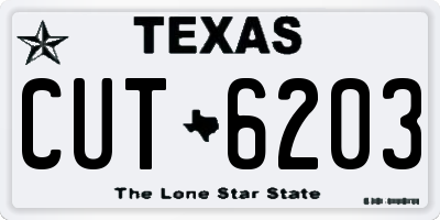 TX license plate CUT6203