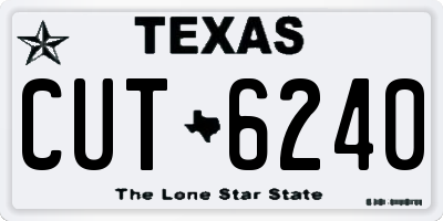 TX license plate CUT6240