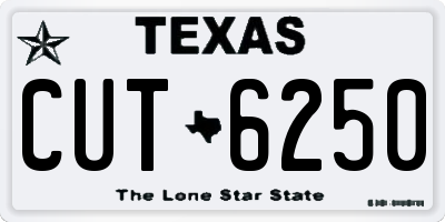 TX license plate CUT6250