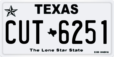 TX license plate CUT6251