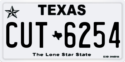 TX license plate CUT6254