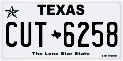 TX license plate CUT6258