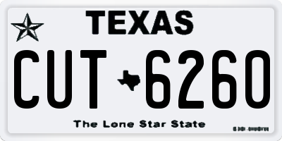 TX license plate CUT6260