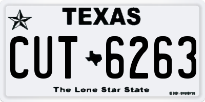 TX license plate CUT6263